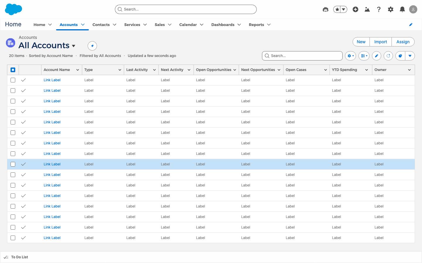 Data Table - Account List