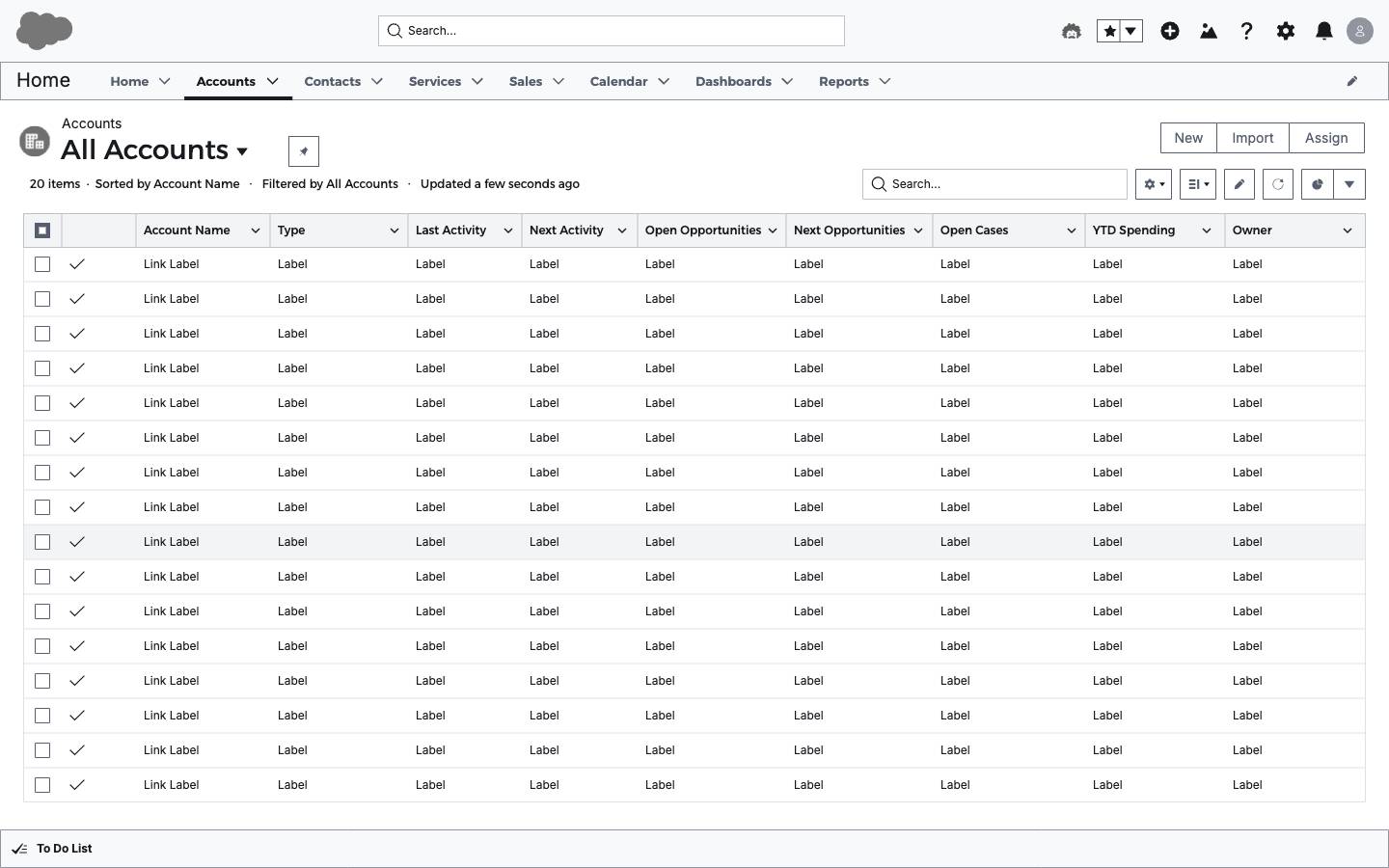 Data Table - Account List