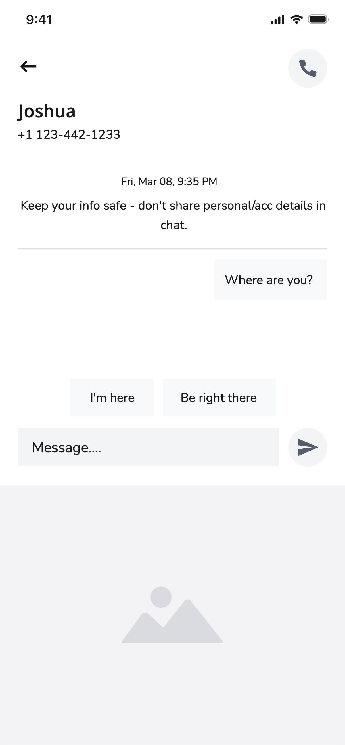 Inbox - Chat with driver