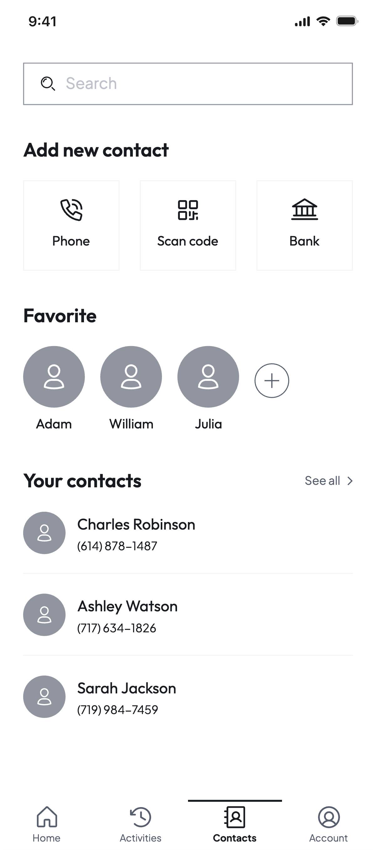 Contact list