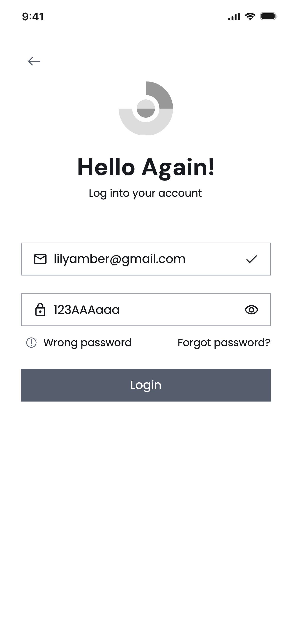 Sign in with email - Wrong password