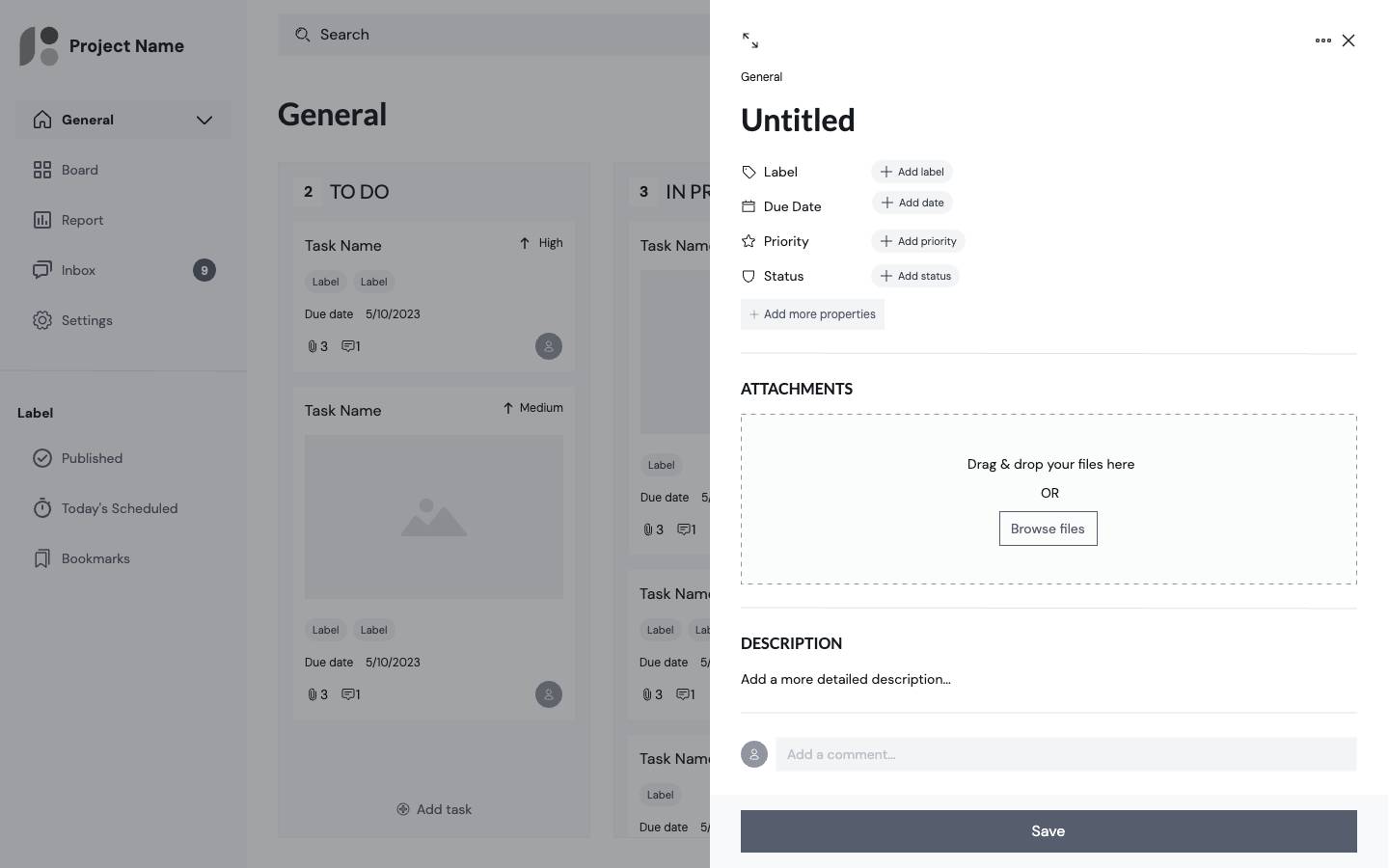  Create task - Empty state (Side panel)