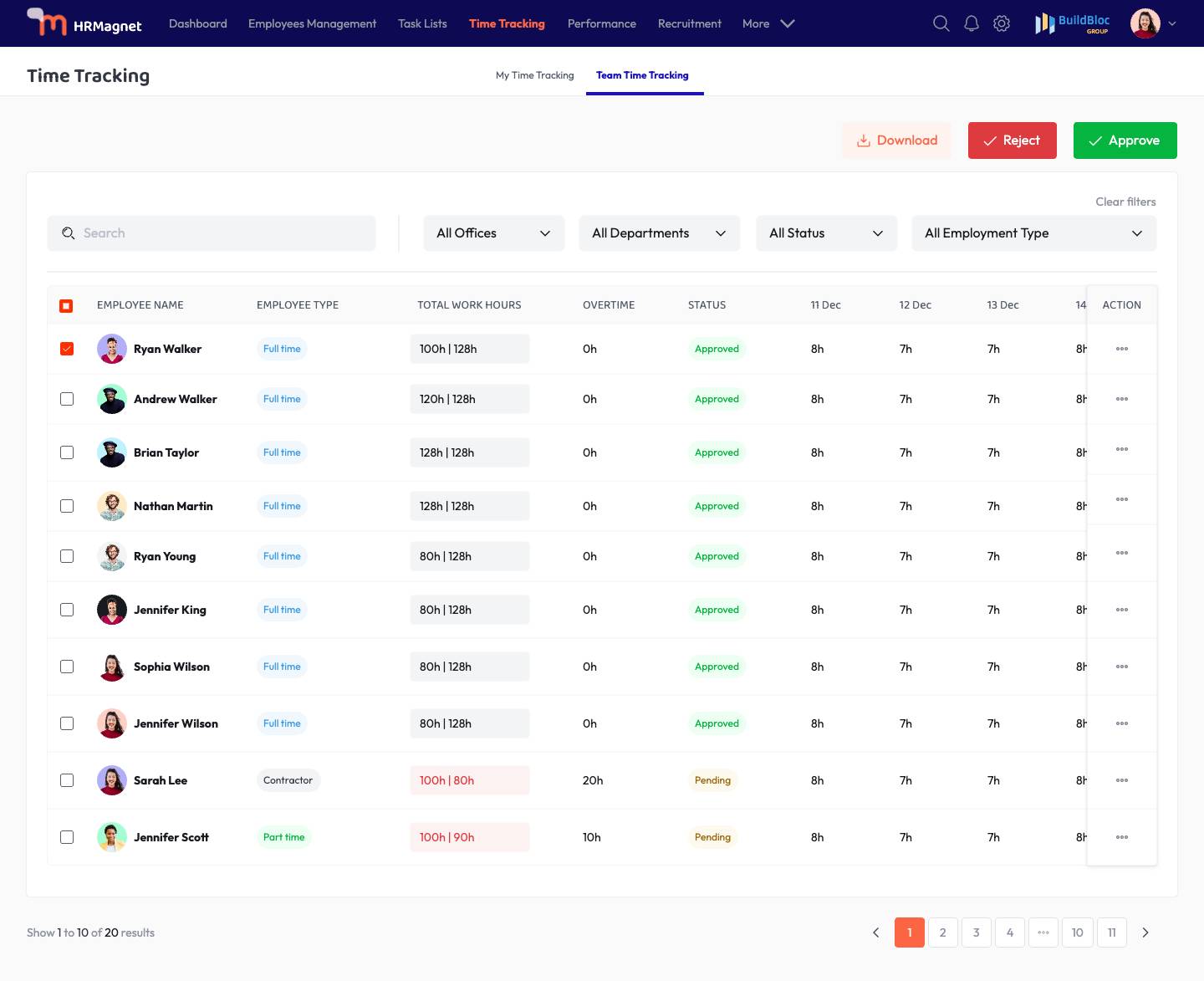 Time tracking -  Review information