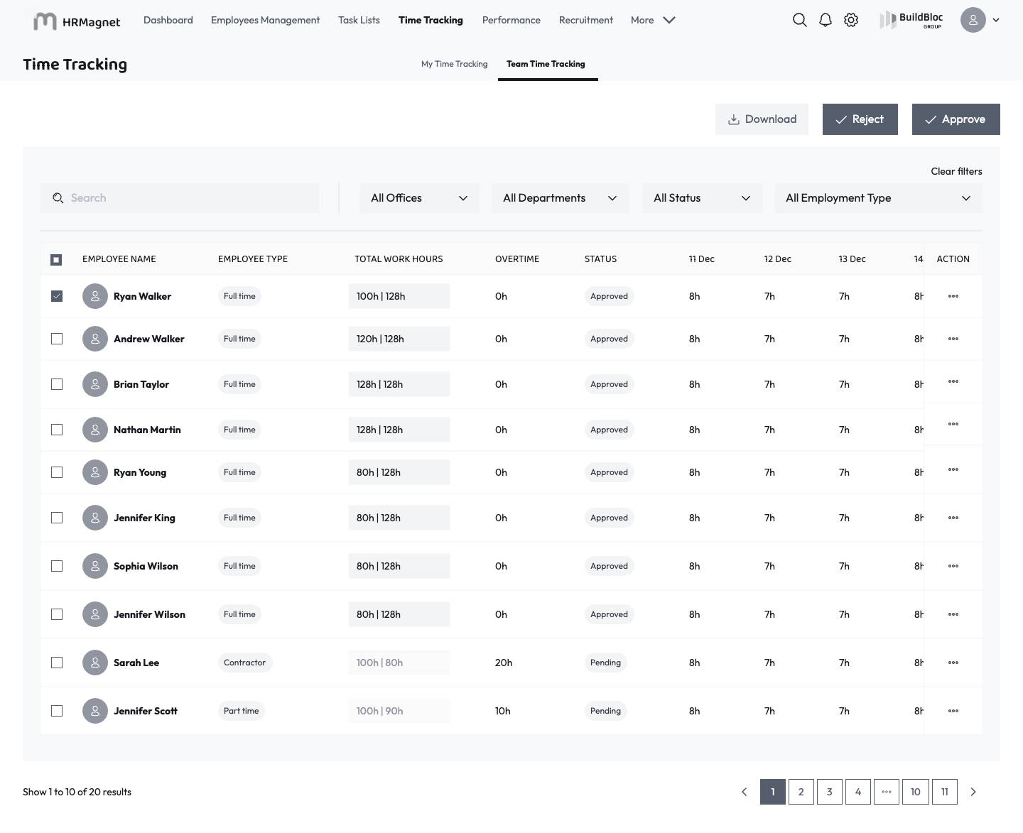 Time tracking -  Review information