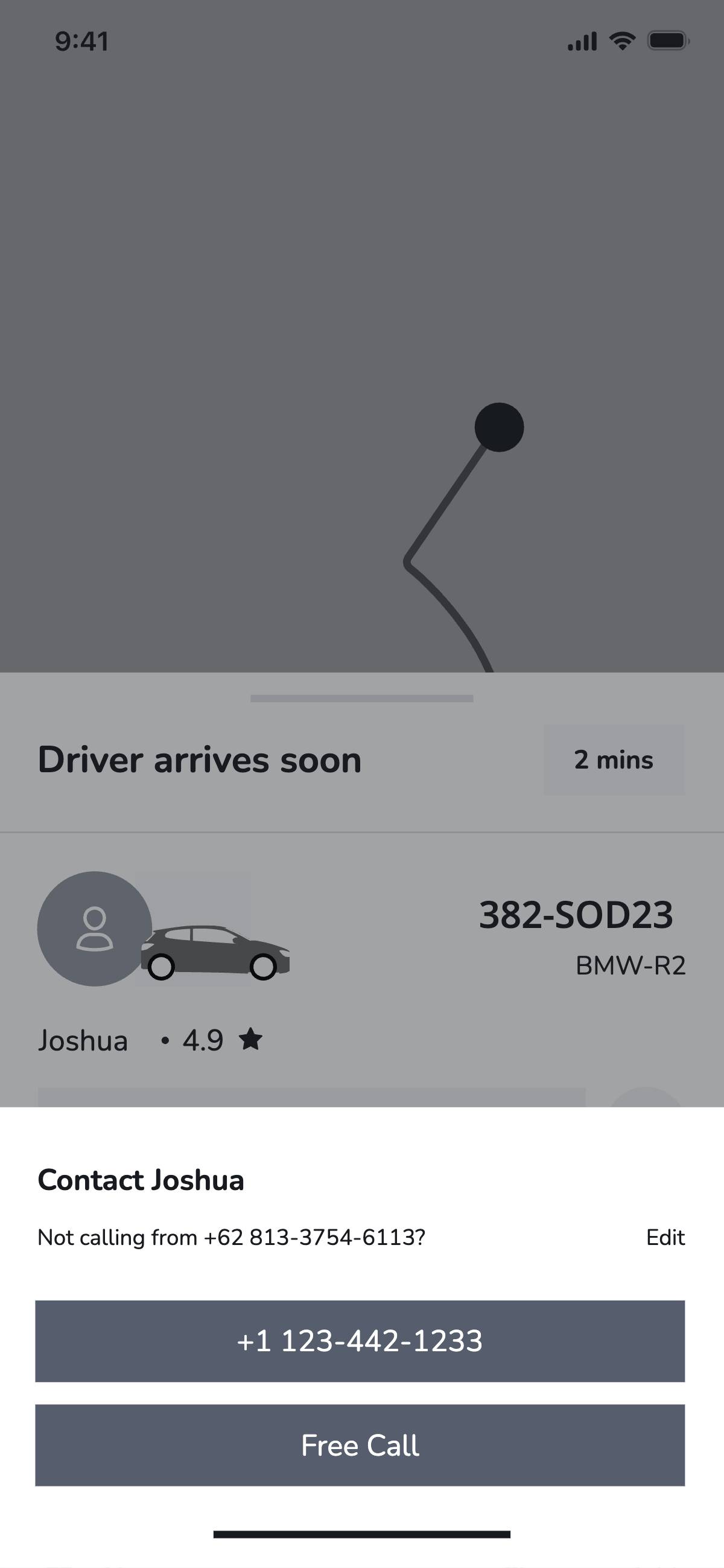 Ride booking - Contact driver