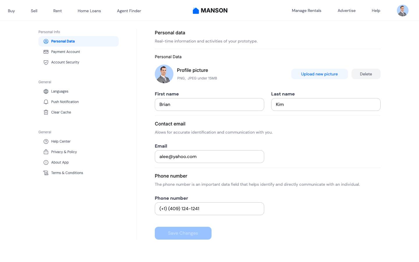 Profile Settings