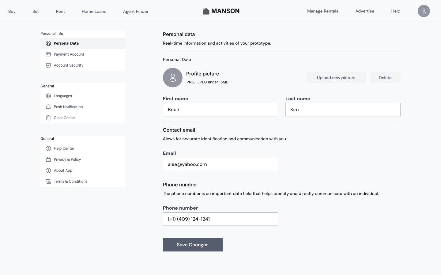 Profile Settings