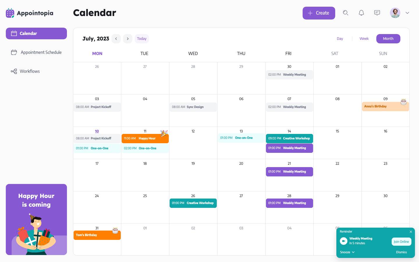 Calendar - Month view