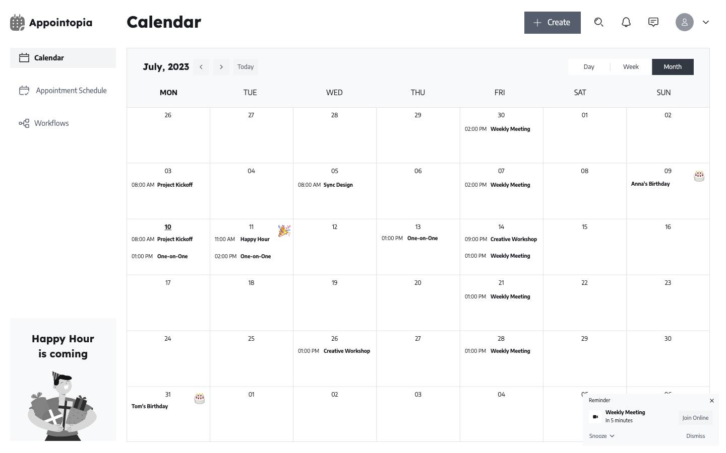 Calendar - Month view