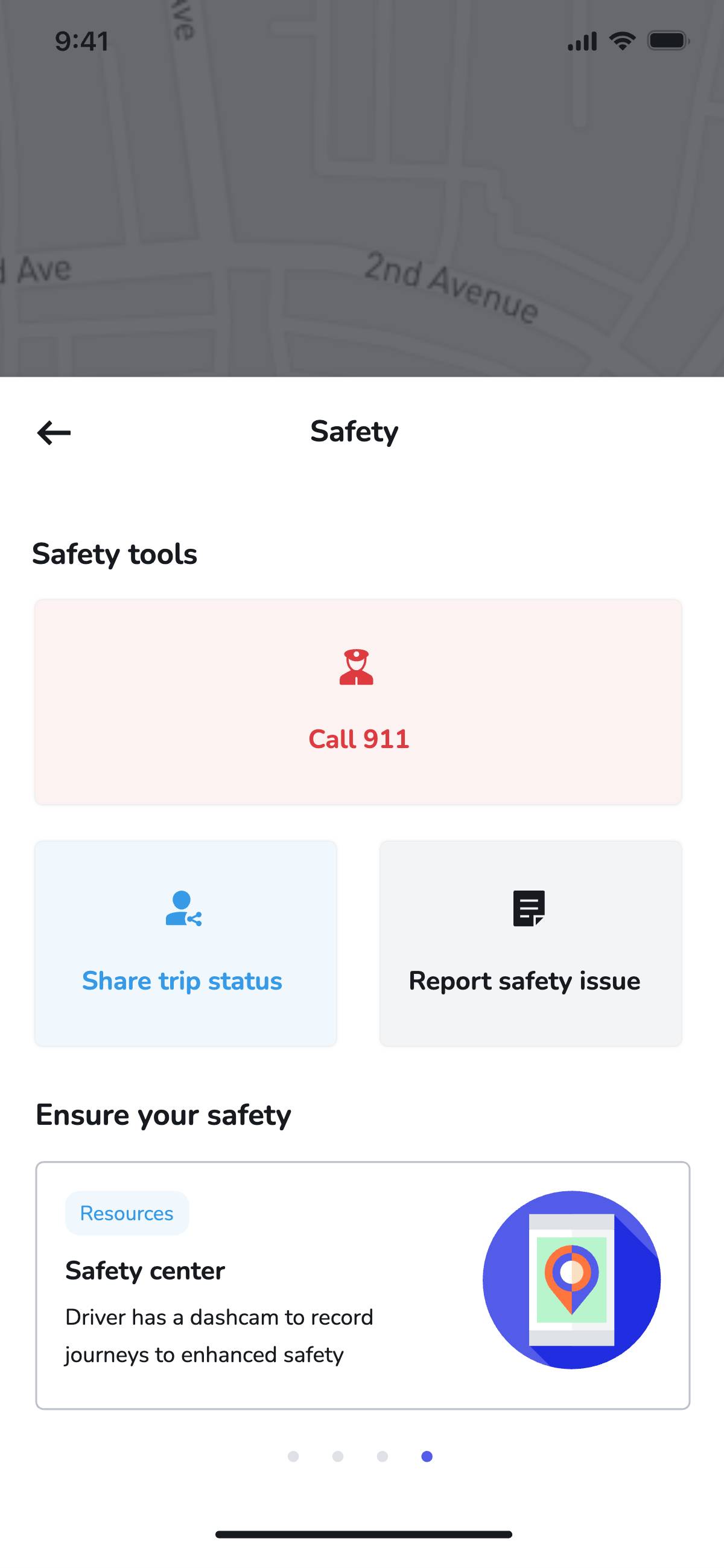 Ride booking - Safety tools