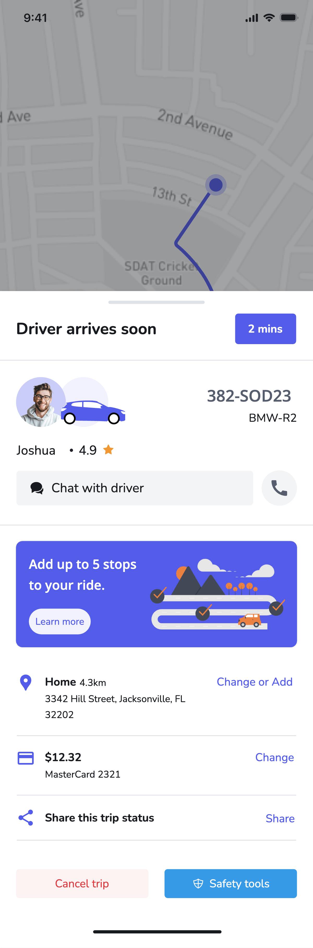 Ride booking - Ride details