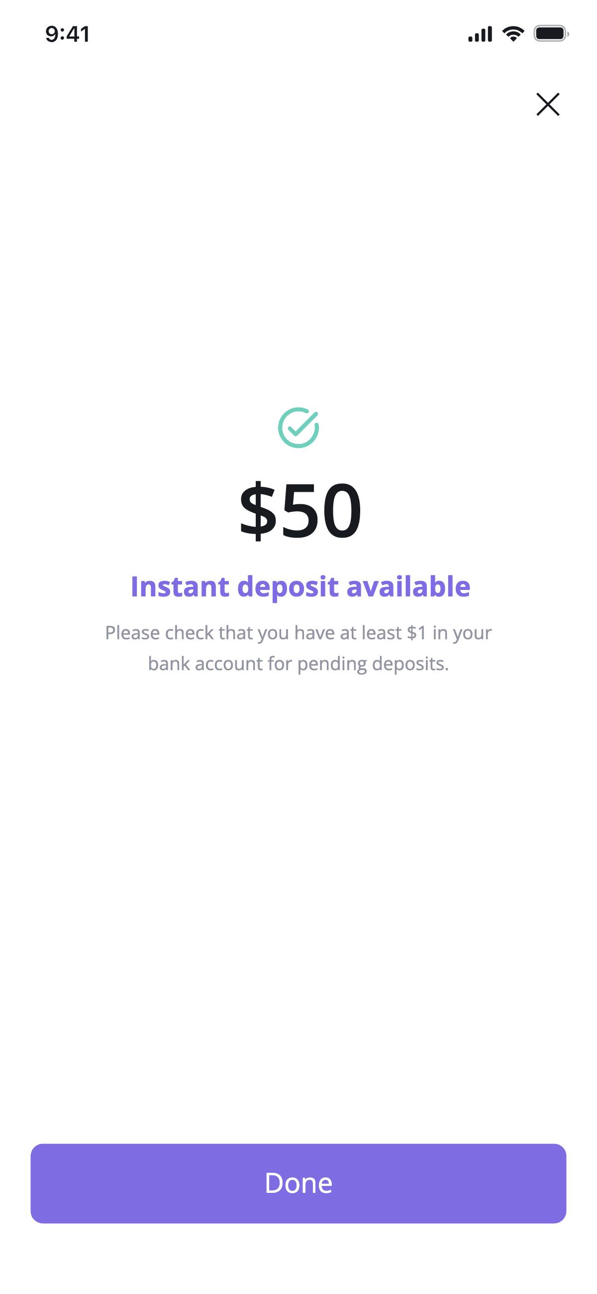 Deposit - Payment success