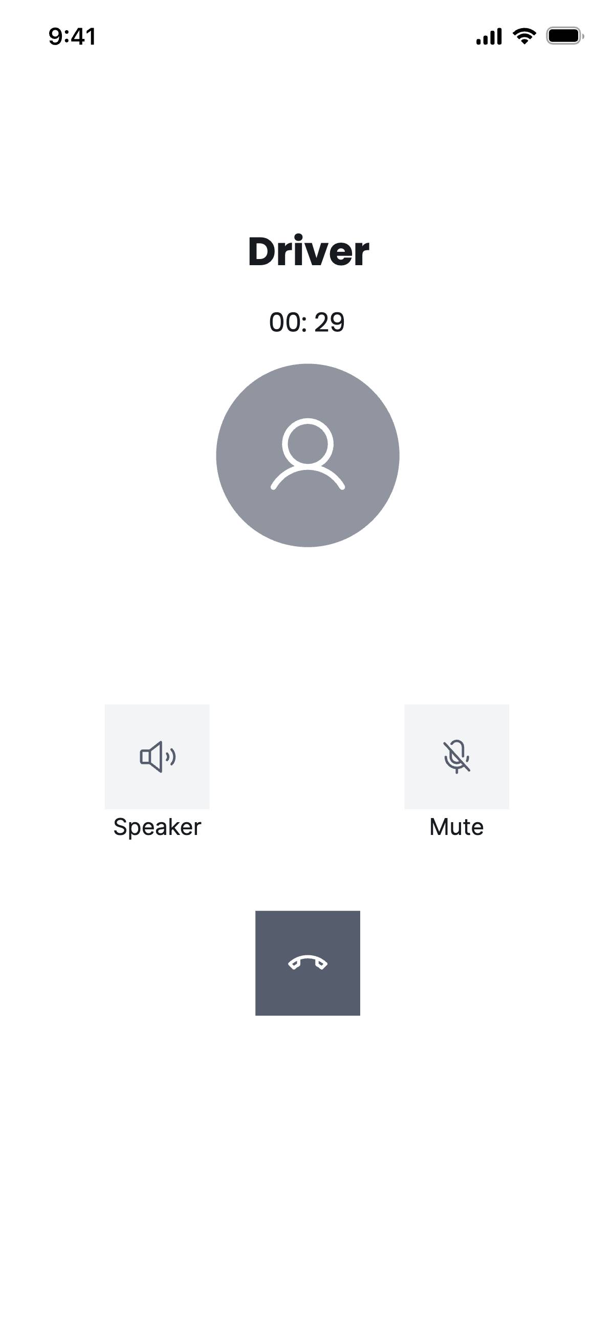 Audio call with  driver