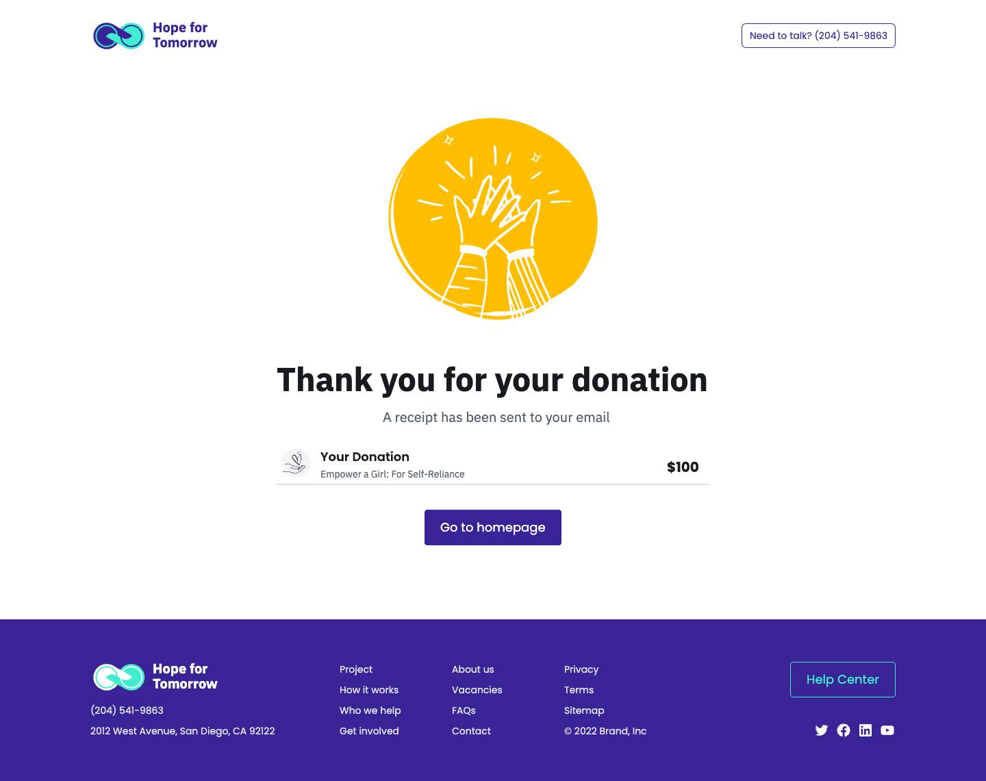 Donate - Successful payment