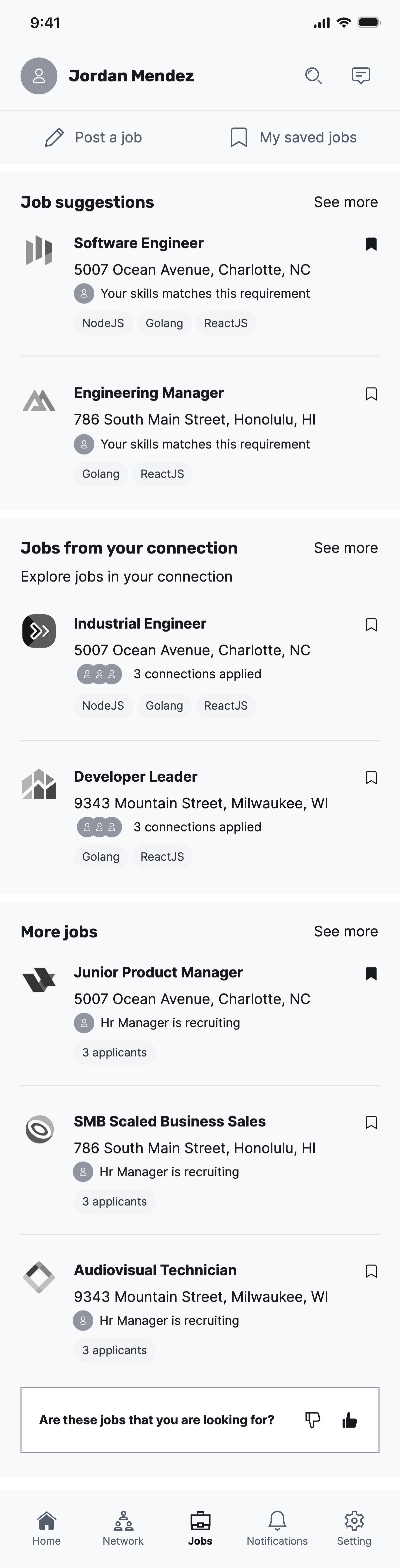 Job listing