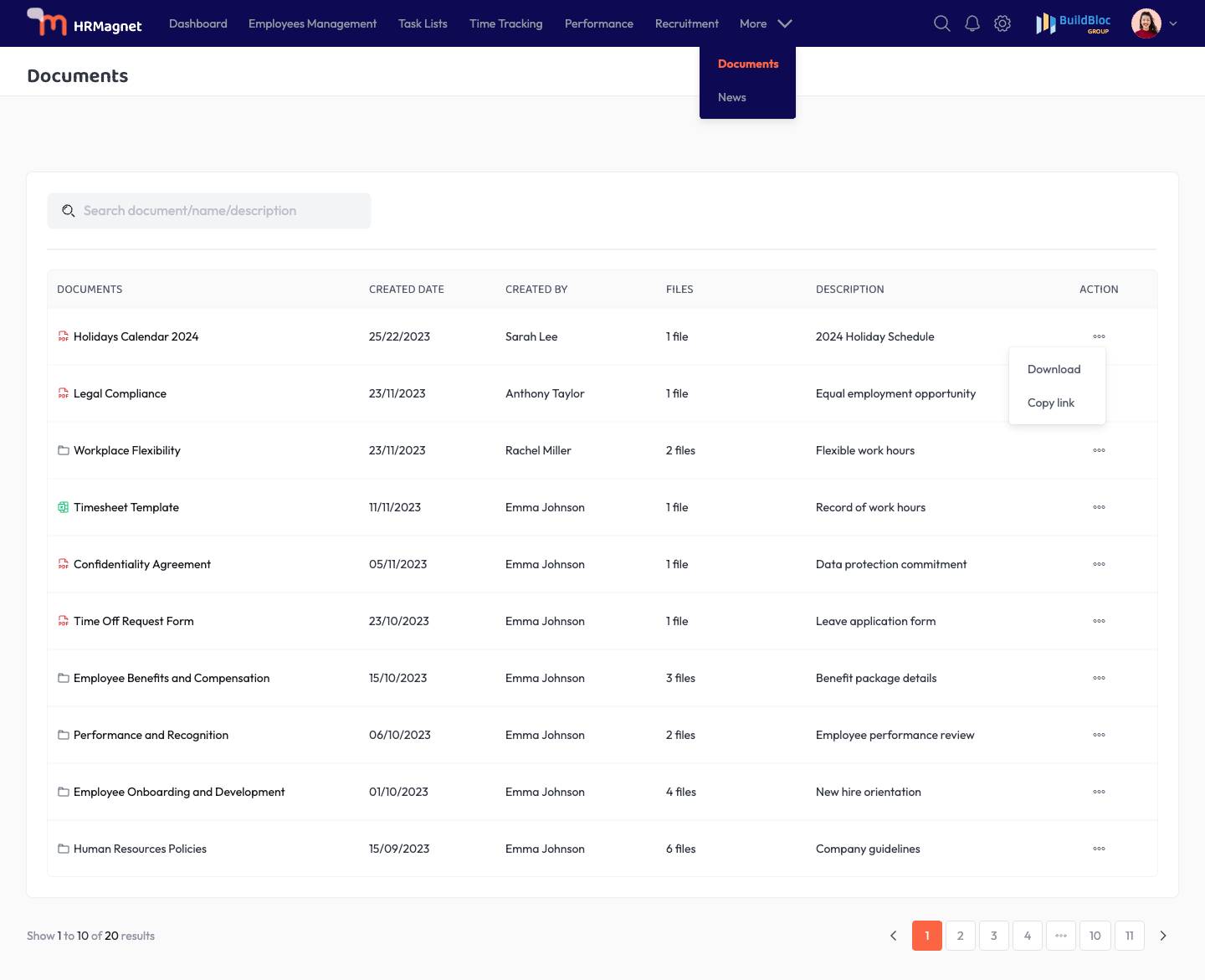 Documents -  Data Table