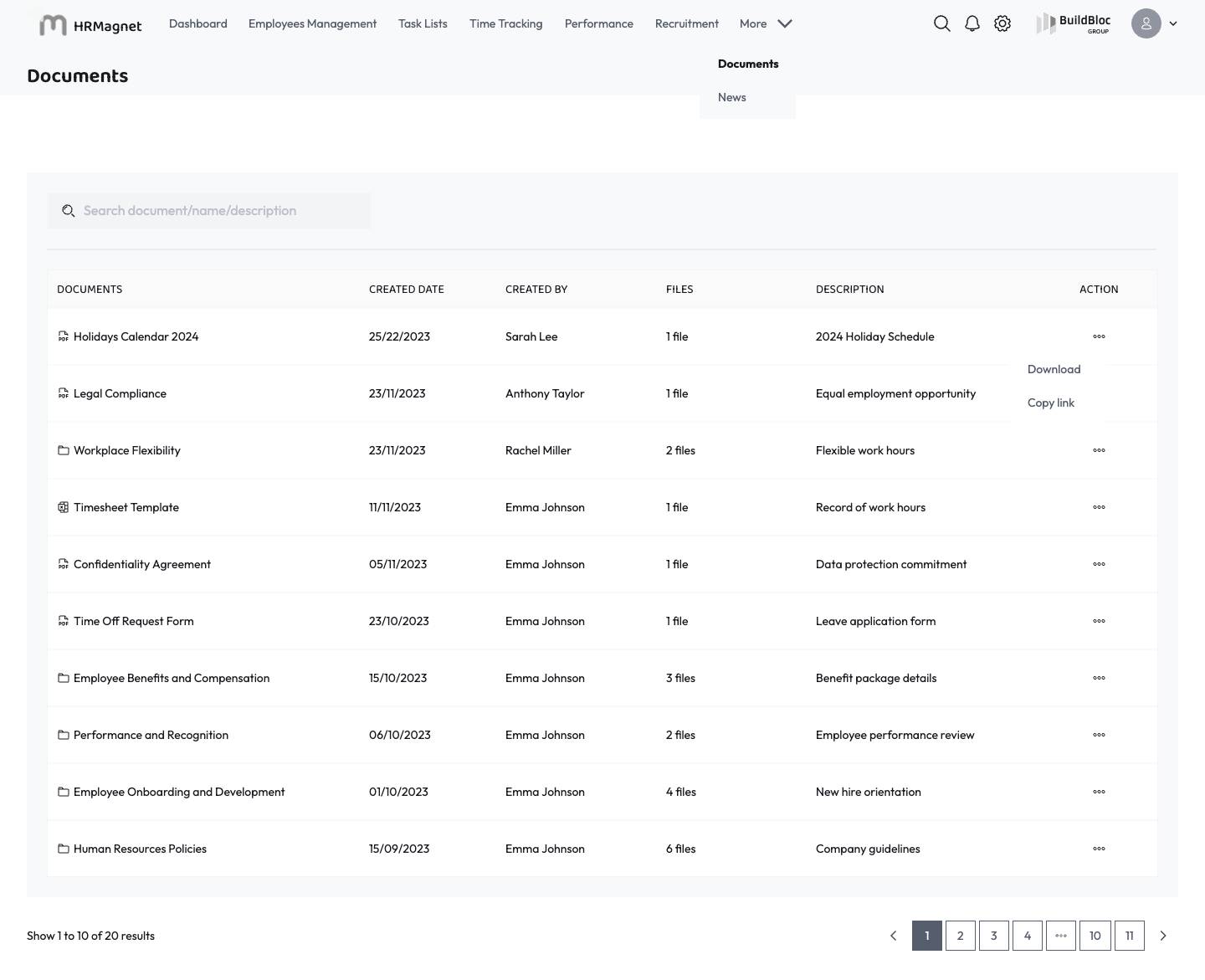 Documents -  Data Table