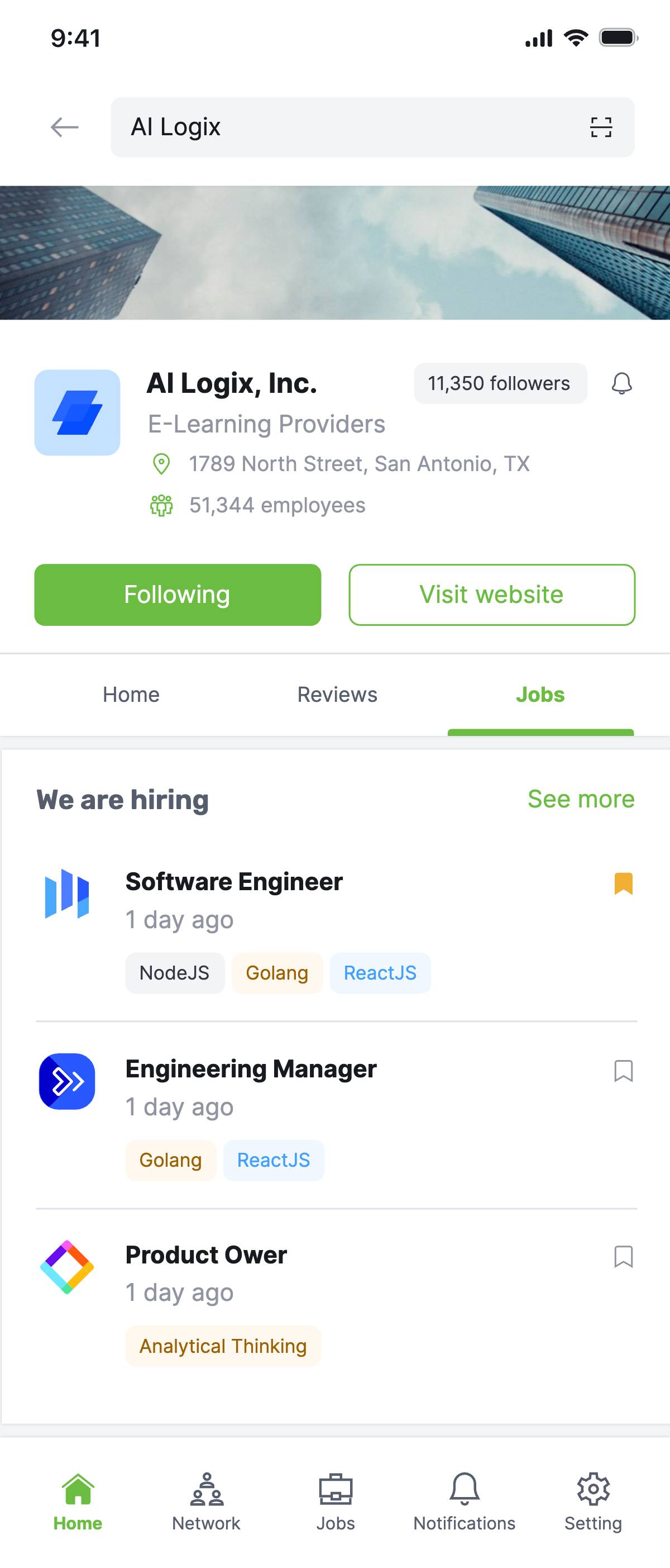 Company profile - Jobs