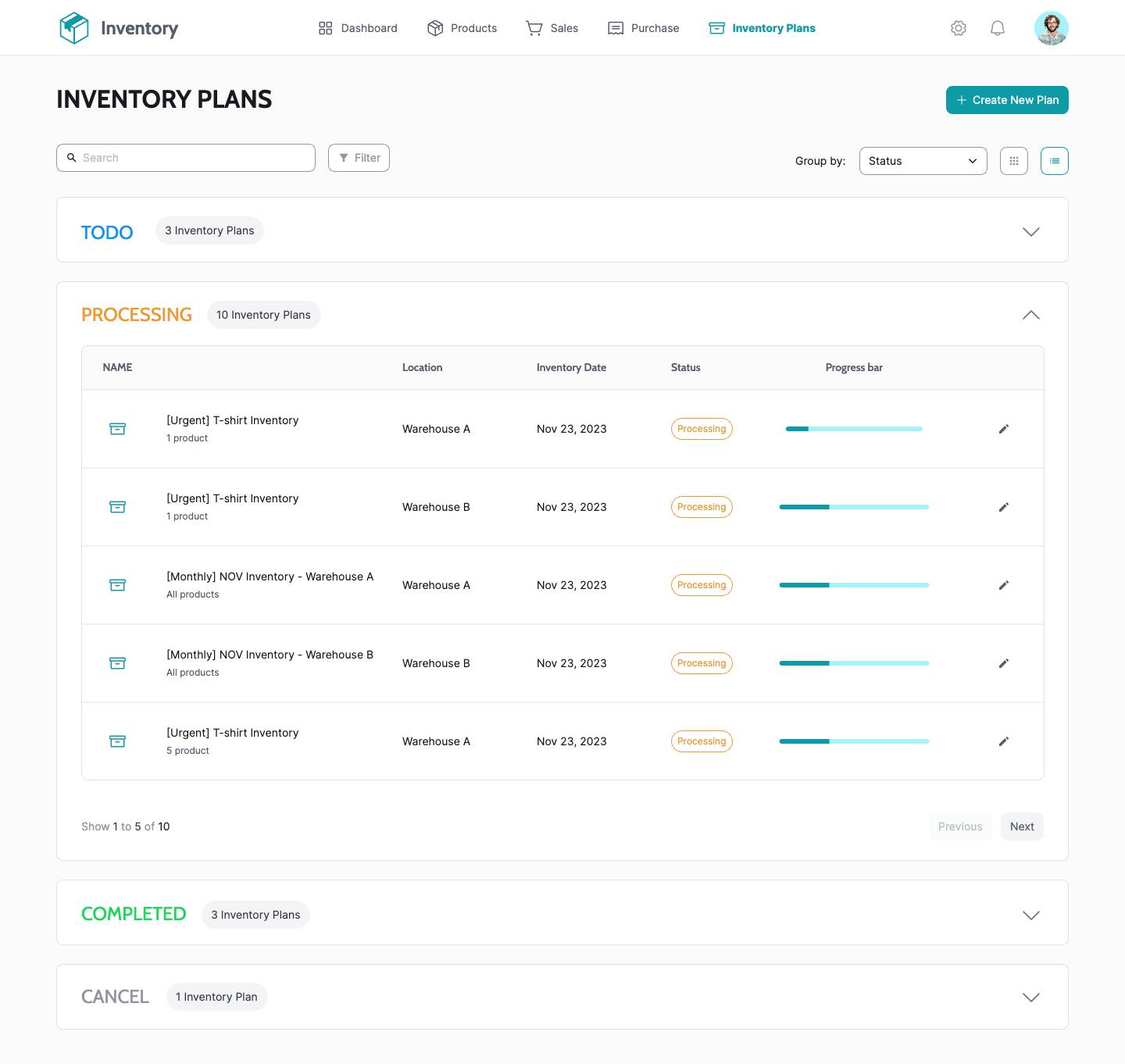  Inventory Plans