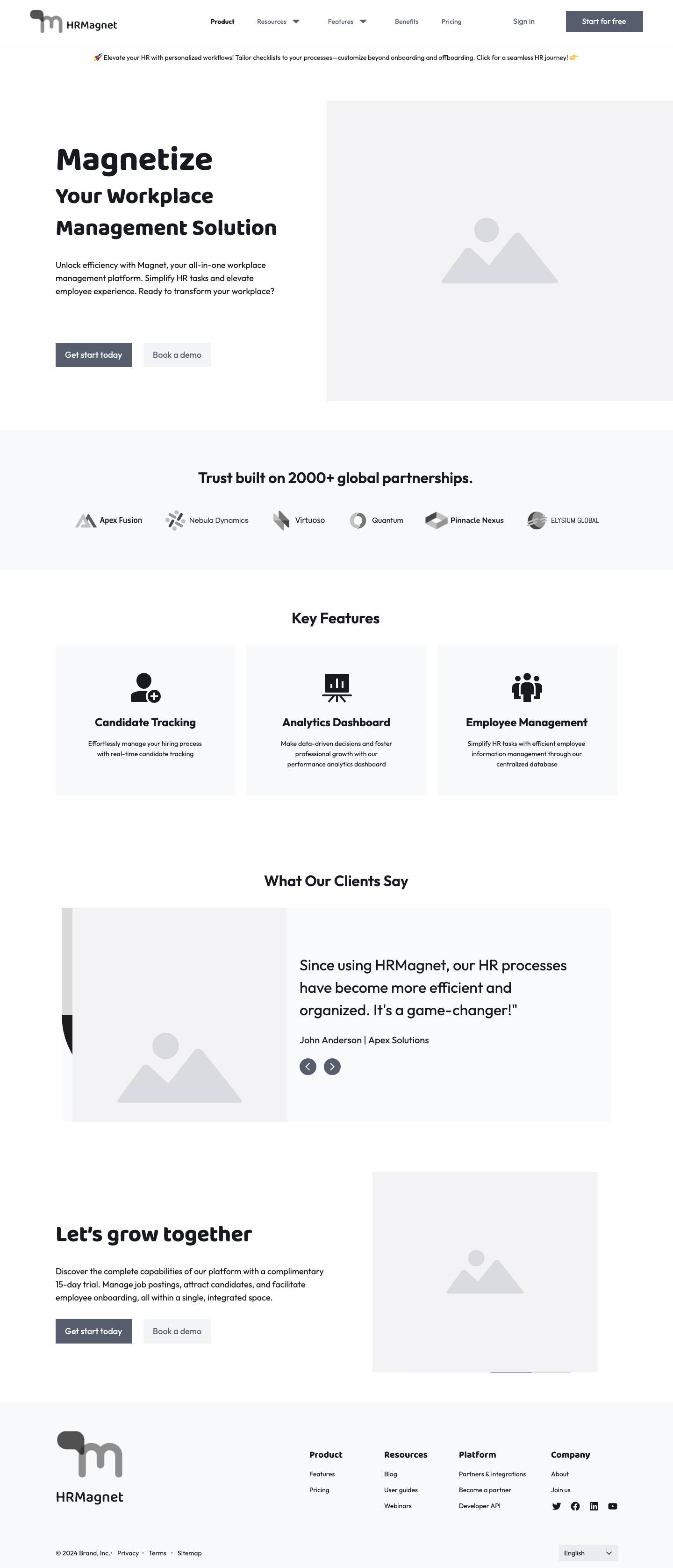 Landing page