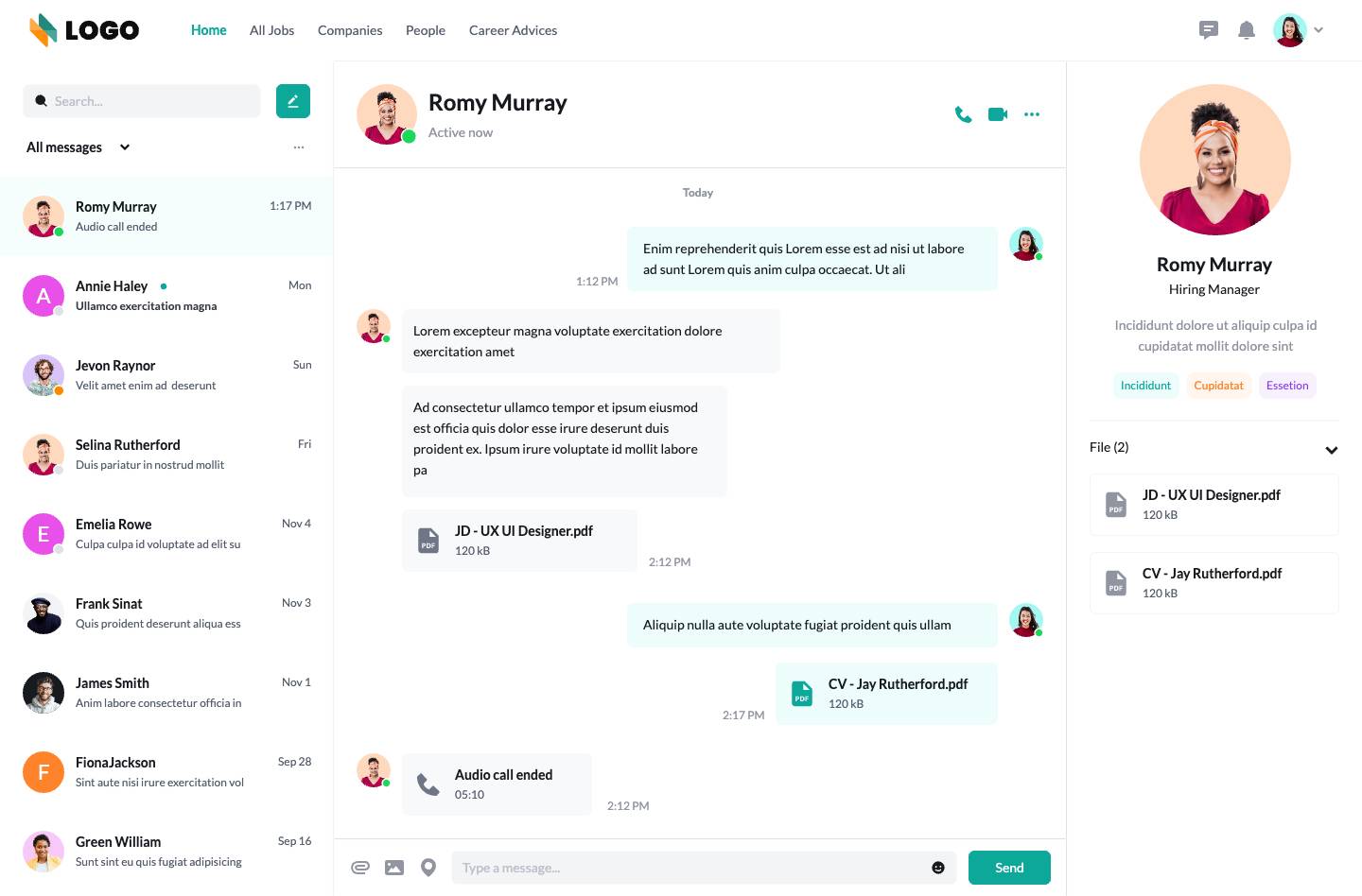 Inbox - Chat with recruiter