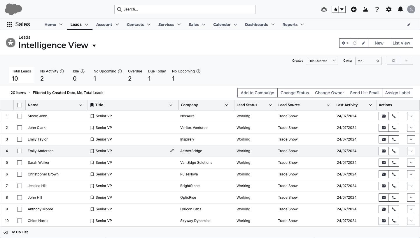 Data Table - Leads List