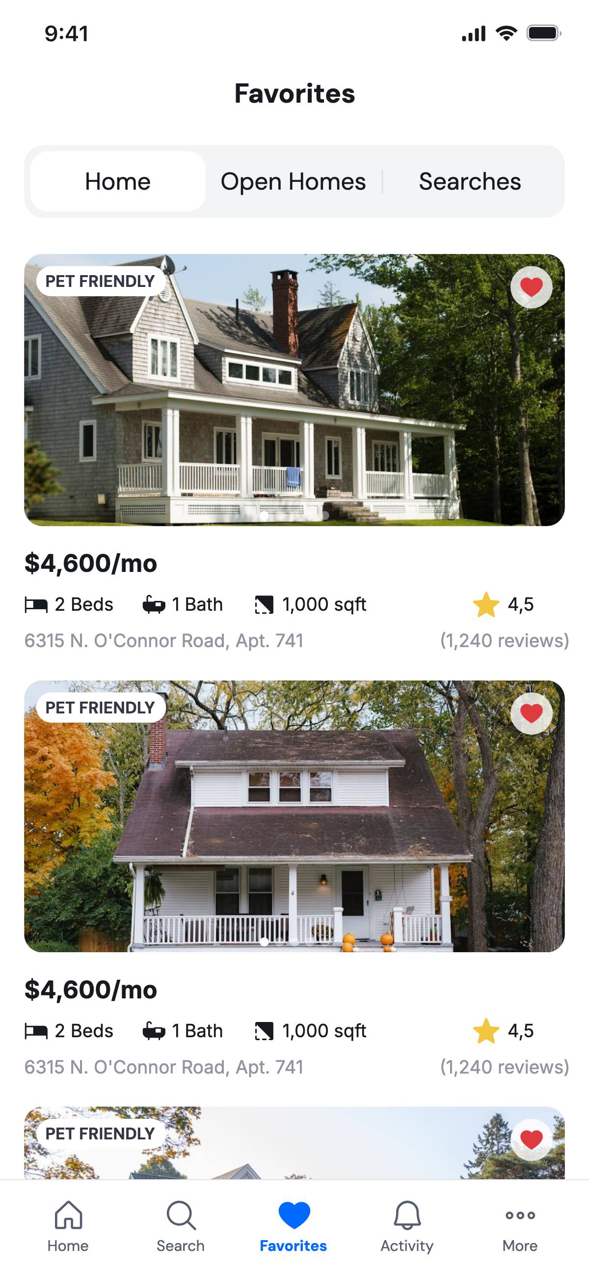 Favorites - Home Listing